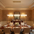 Riviko Modern Linear Alabaster Chandelier, Chandelier Over Dining Table - formal American dining room
