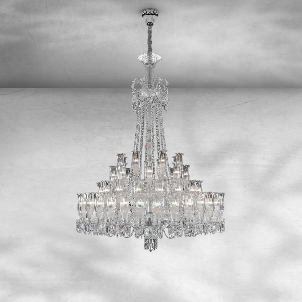Riviko Opulent Lily Bloom Crystal Chandelier - Background Shot