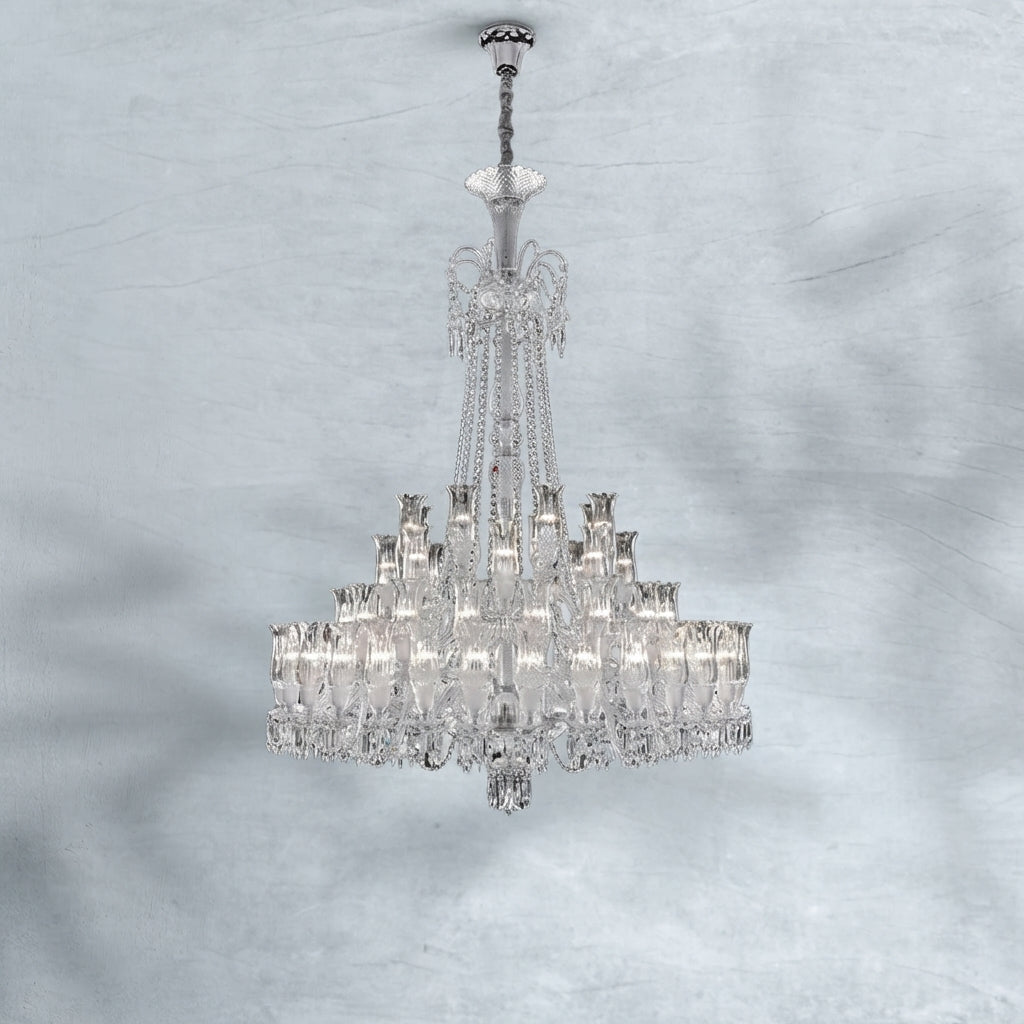 Riviko Opulent Lily Bloom Crystal Chandelier - Background Shot