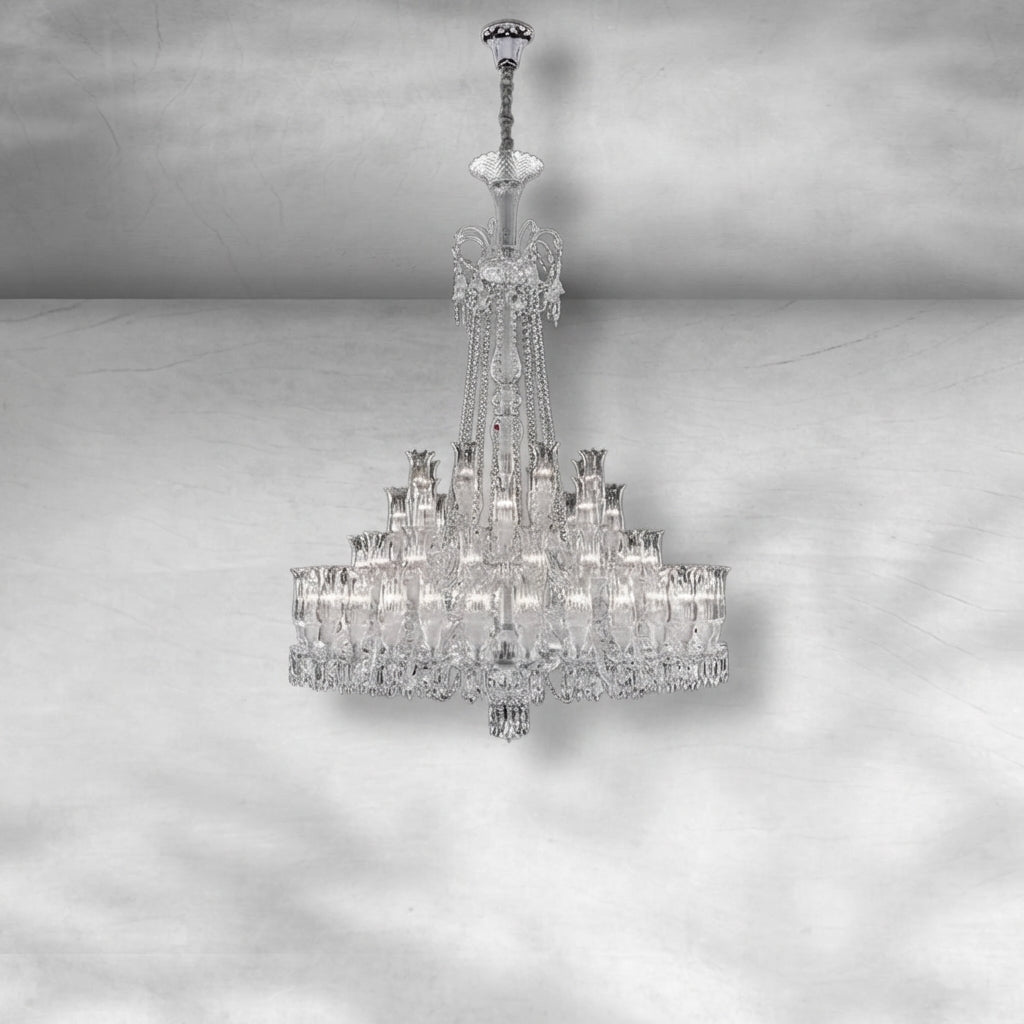Riviko Opulent Lily Bloom Crystal Chandelier - Background Shot