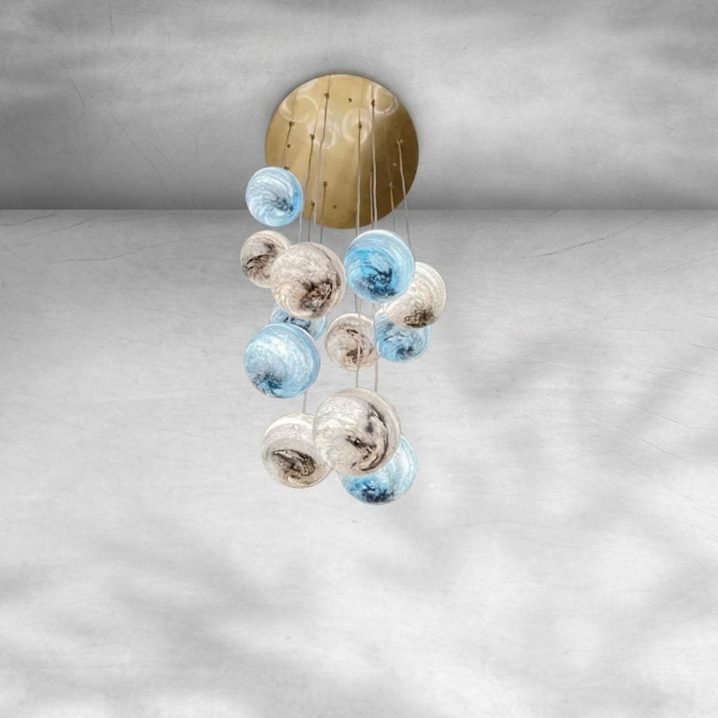 Riviko Celestial Orb Cascade Pendant Chandelier - Background Shot