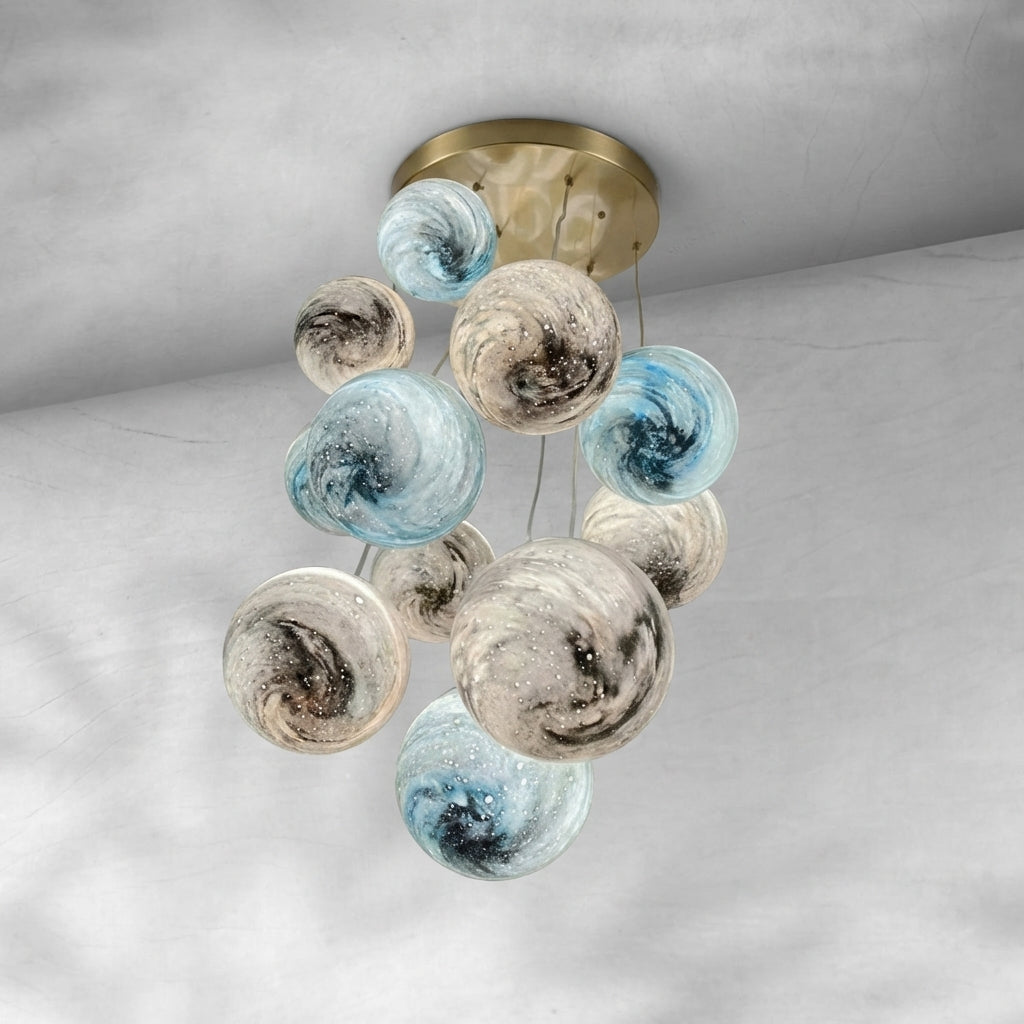 Riviko Celestial Orb Cascade Pendant Chandelier - Background Shot