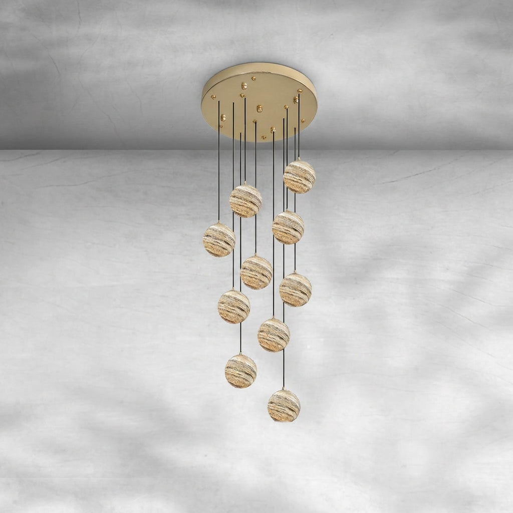 Riviko Celestial Orb Cascade Pendant Chandelier - Background Shot