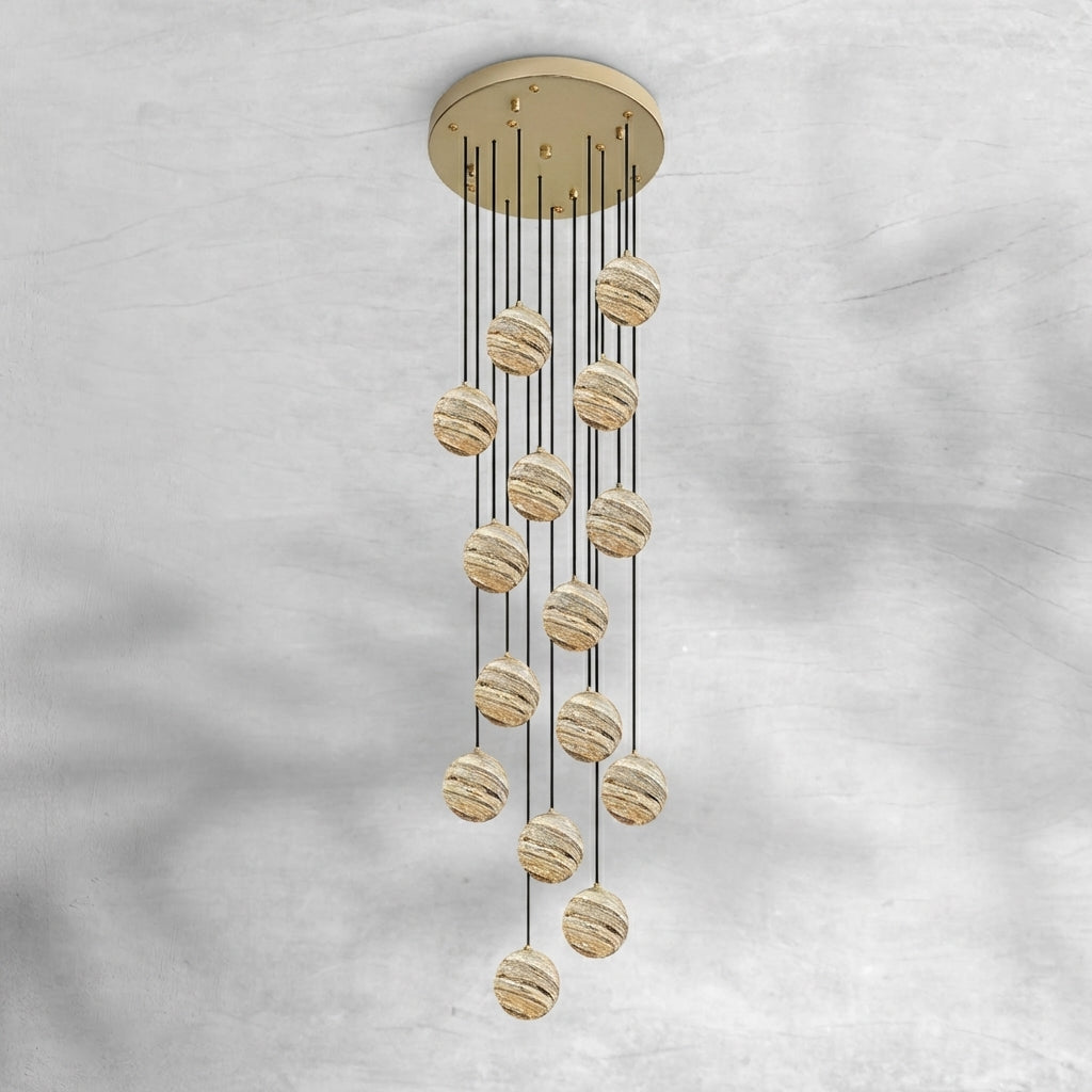 Riviko Celestial Orb Cascade Pendant Chandelier - Background Shot