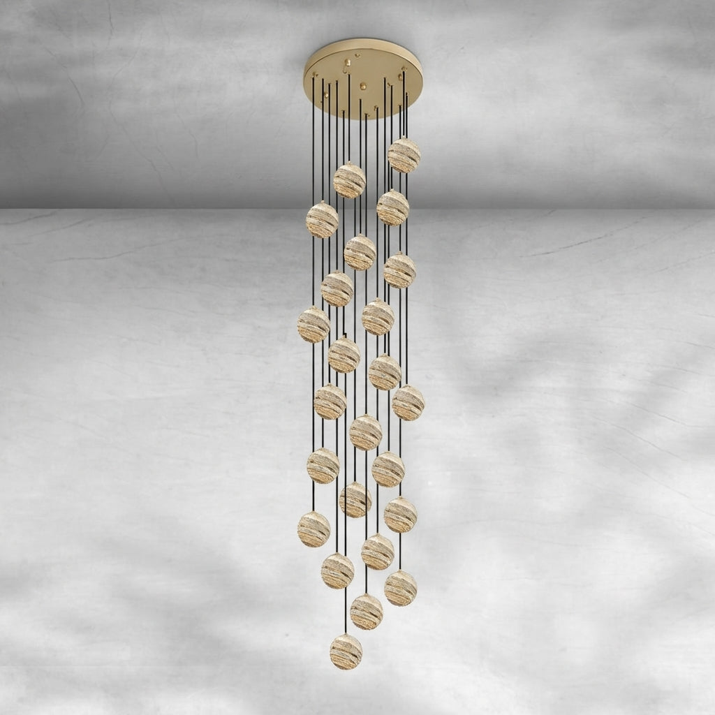 Riviko Celestial Orb Cascade Pendant Chandelier - Background Shot
