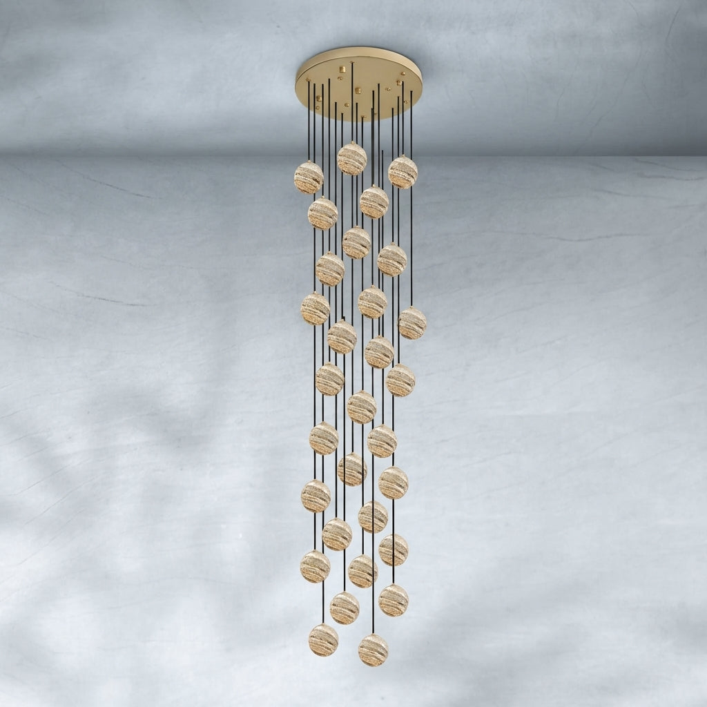 Riviko Celestial Orb Cascade Pendant Chandelier - Background Shot