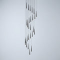 Riviko Minimalism Foyer Staircase Chandelier Ceiling Pendant Lighting Fixture For Living Room Entryway In Gold/ Black Finish - Studio Shot
