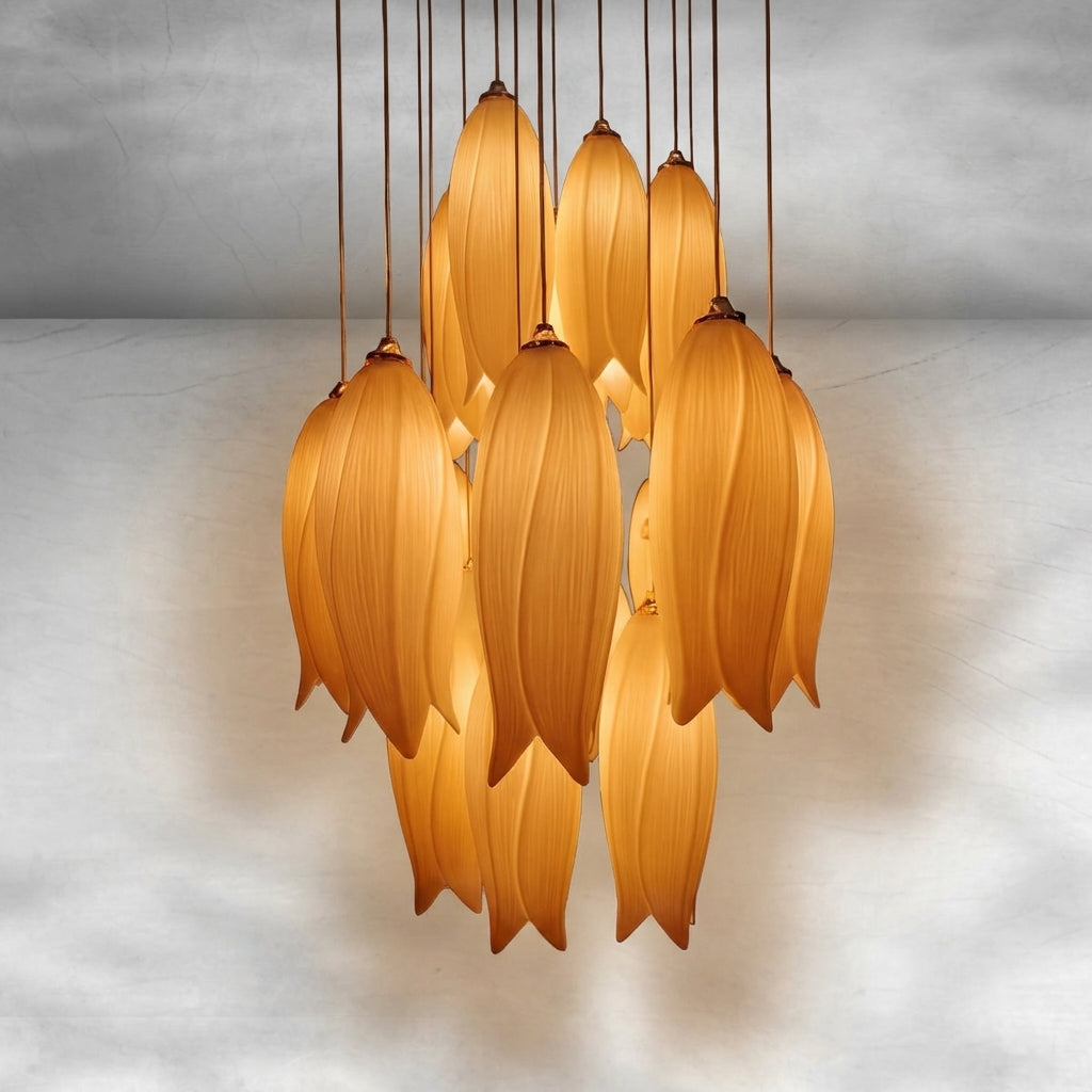 Riviko Porcelain Bloom Round Chandelier - Background Shot