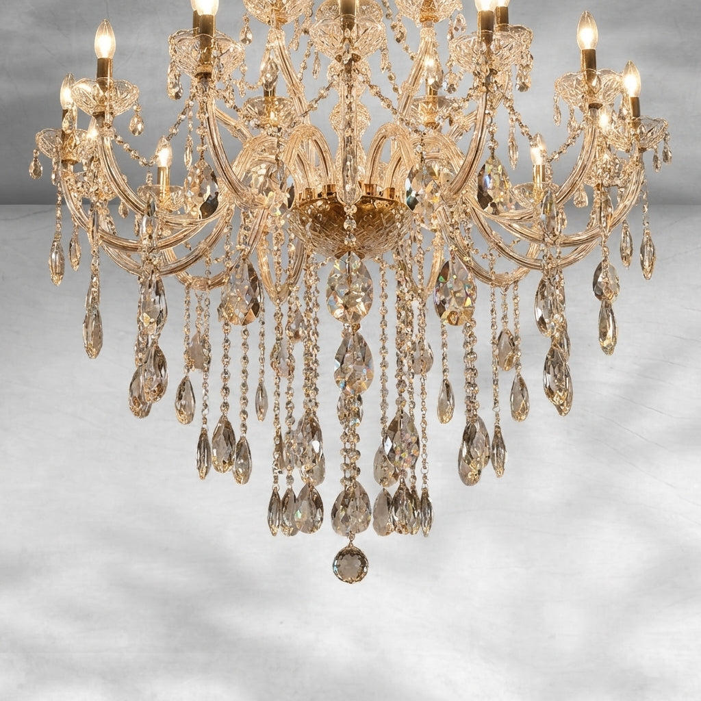 Riviko Grand Lumina 44-Light Multi-Layer Crystal Chandelier - Background Shot