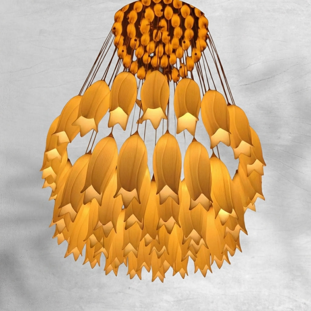 Riviko Porcelain Bloom Round Chandelier - Background Shot