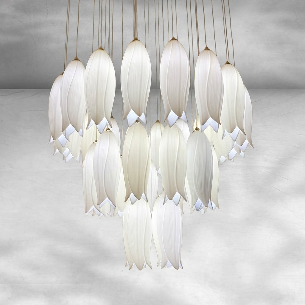 Riviko Porcelain Bloom Round Chandelier - Background Shot