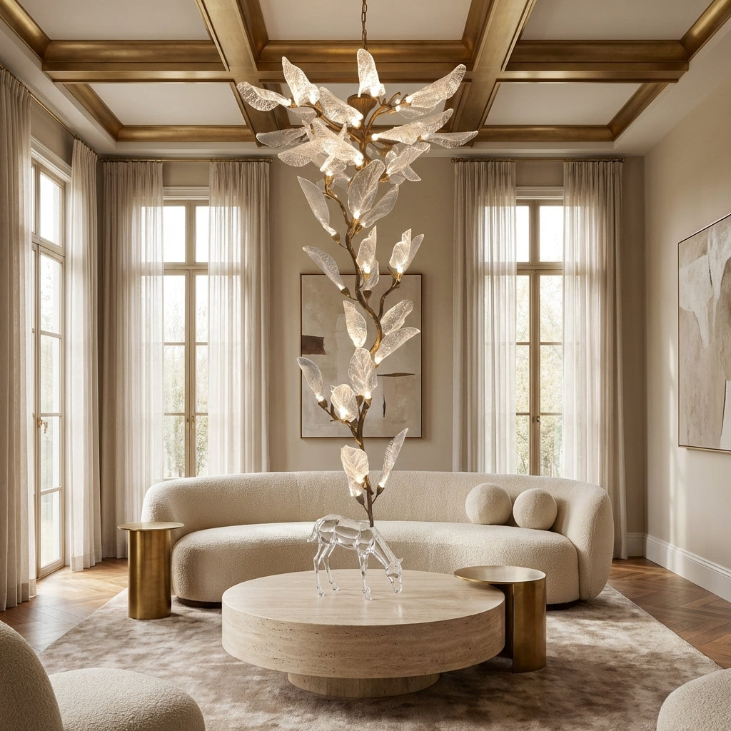 Riviko Veridian Bloom Resin Chandelier - sophisticated American living room