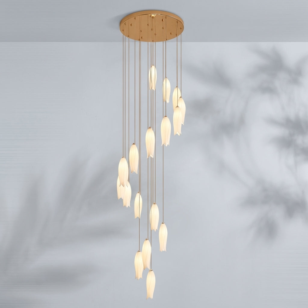 Riviko Porcelain Bloom Round Chandelier - Studio Shot