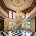 Riviko Classic Modern Multi-layers Crystal Chandelier for Staircase/Foyer/Villa - grand American estate foyer