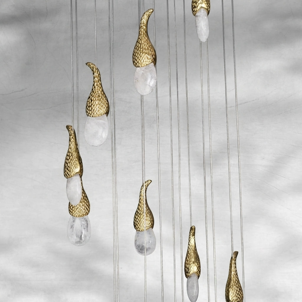 Riviko Grand Lumina Rock Crystal Stairwell Chandelier - Background Shot