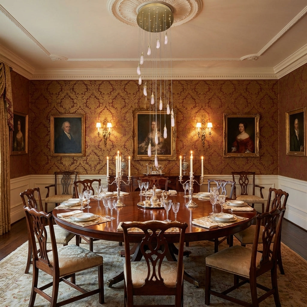 Riviko Grand Lumina 24-Light Rock Crystal Chandelier - formal American dining room