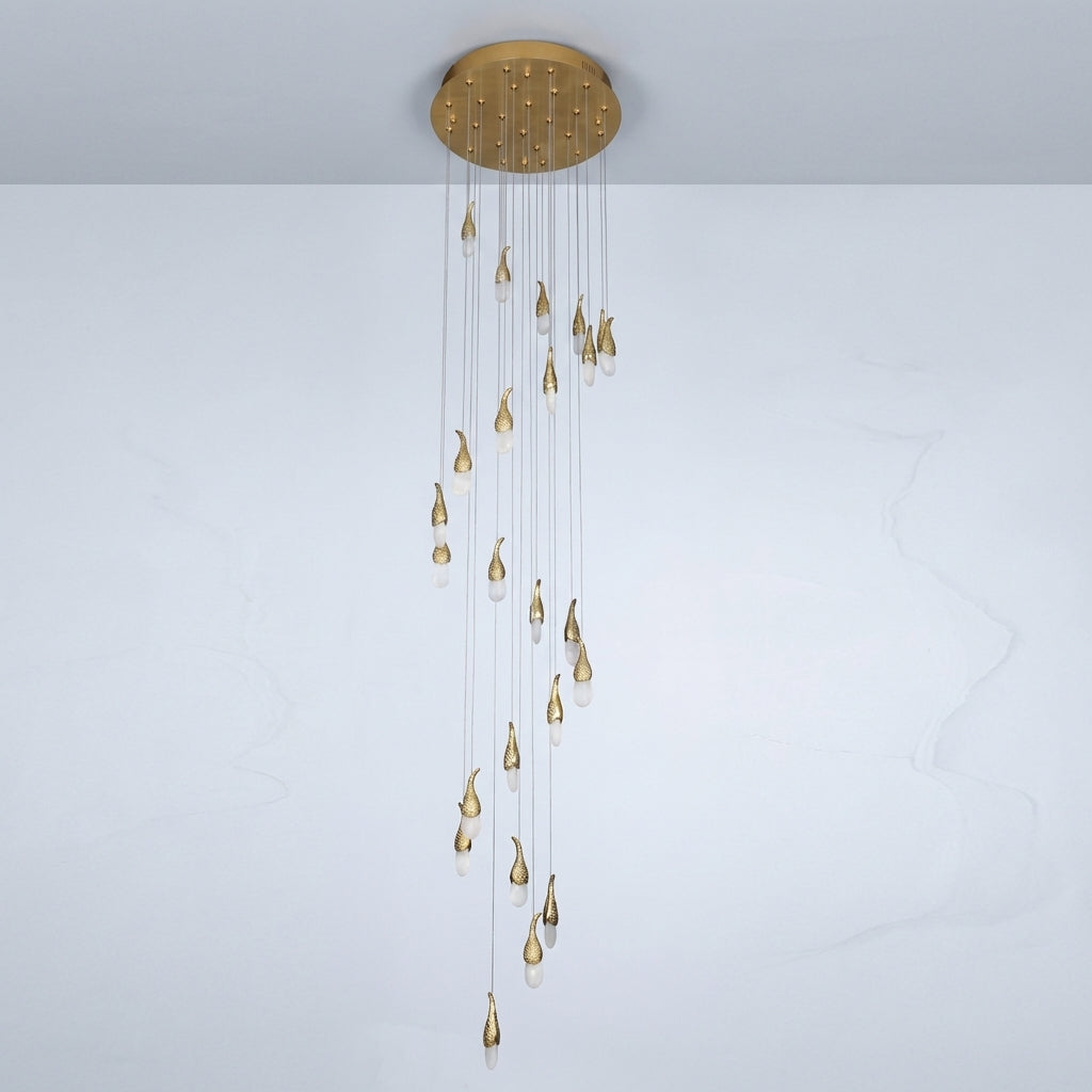Riviko 24 Rock Crystal Short-eggplants Modern Chandelier 138 Inch Long Staircase LED Chandelier - Studio Shot