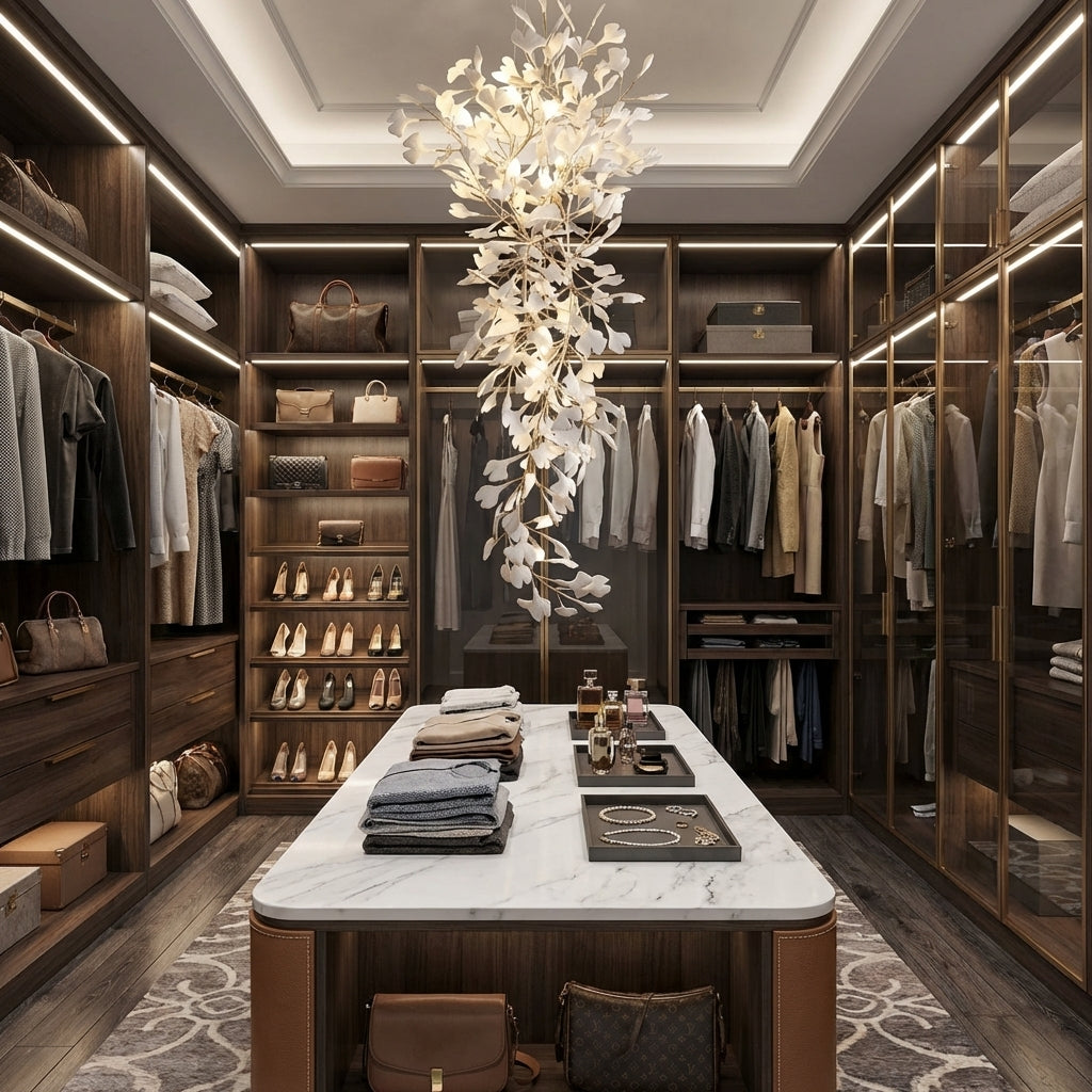 Riviko Verdant Gingko Branch Chandelier - luxury American walk-in closet