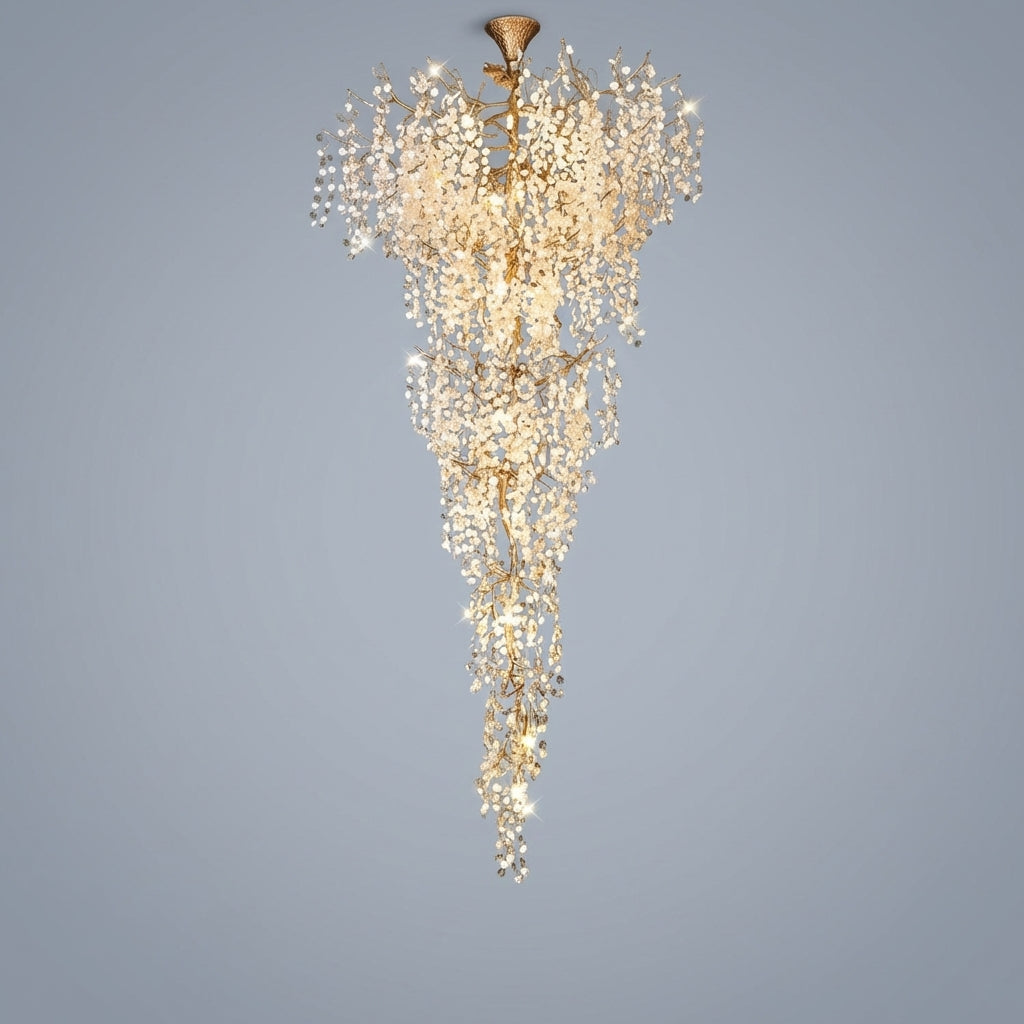 Riviko Long Vine Staircase Chandelier 78.7" 110" - Studio Shot