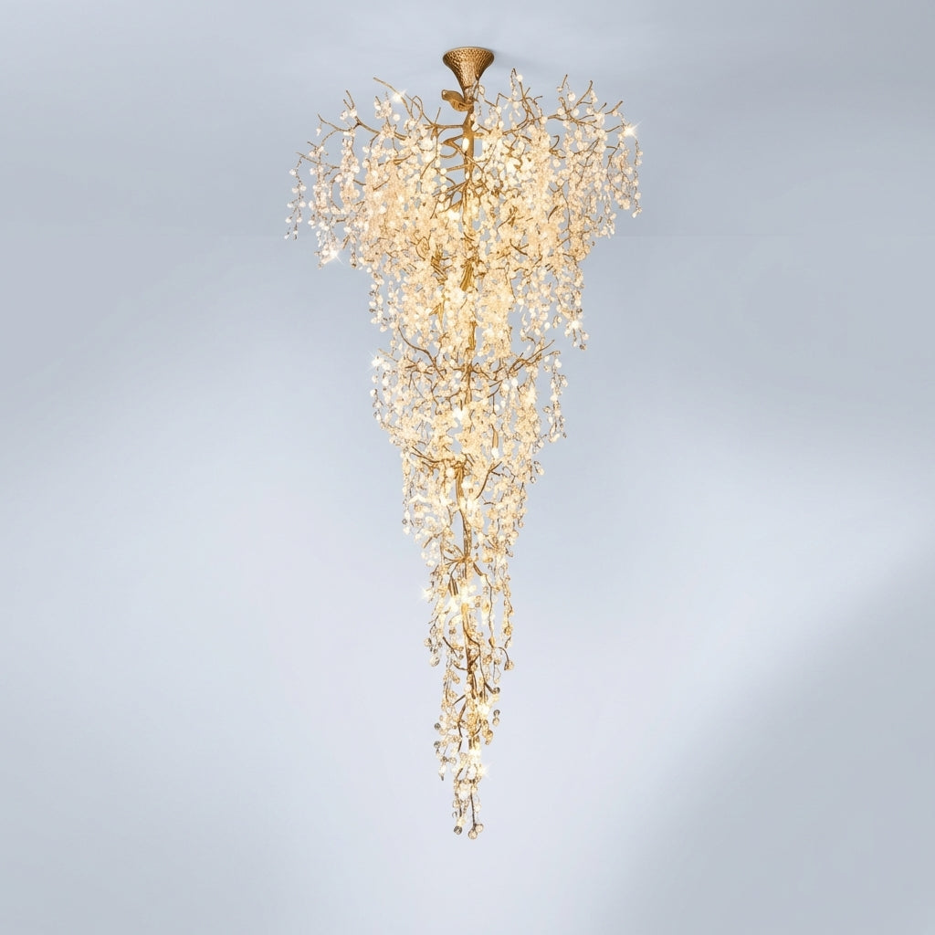 Riviko Long Vine Staircase Chandelier 78.7" 110" - Studio Shot