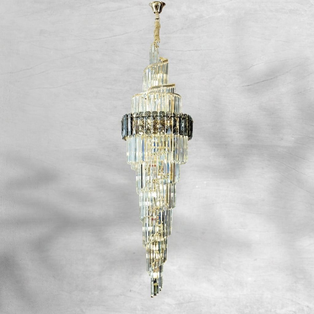 Riviko Grand Spiral K9 Crystal Chandelier - Background Shot
