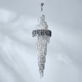 Riviko Spiral High Ceiling Light Fixture Long Crystal Chandelier For Foyer Staircase/ Living Room - Studio Shot