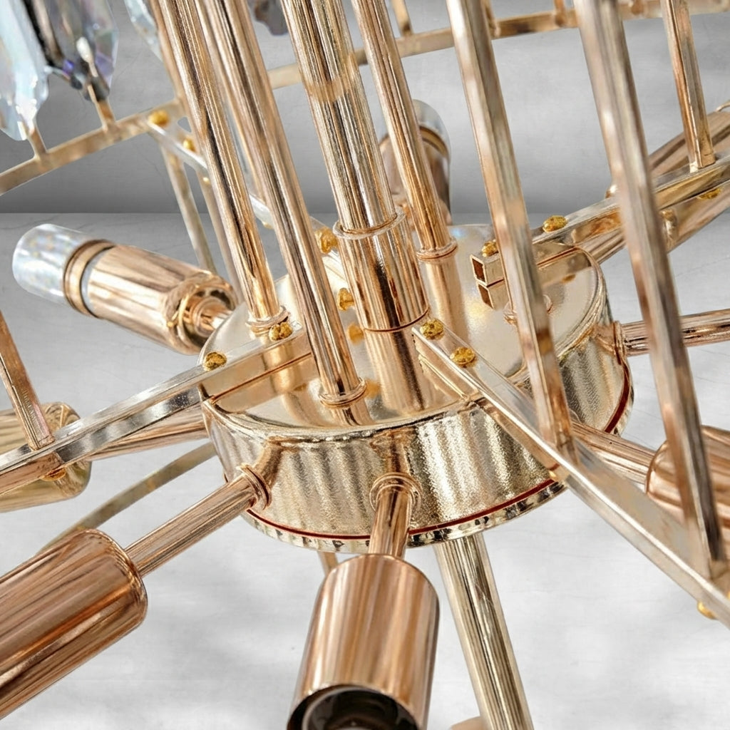 Riviko Grand Lumina K9 Crystal Long Chandelier - Background Shot