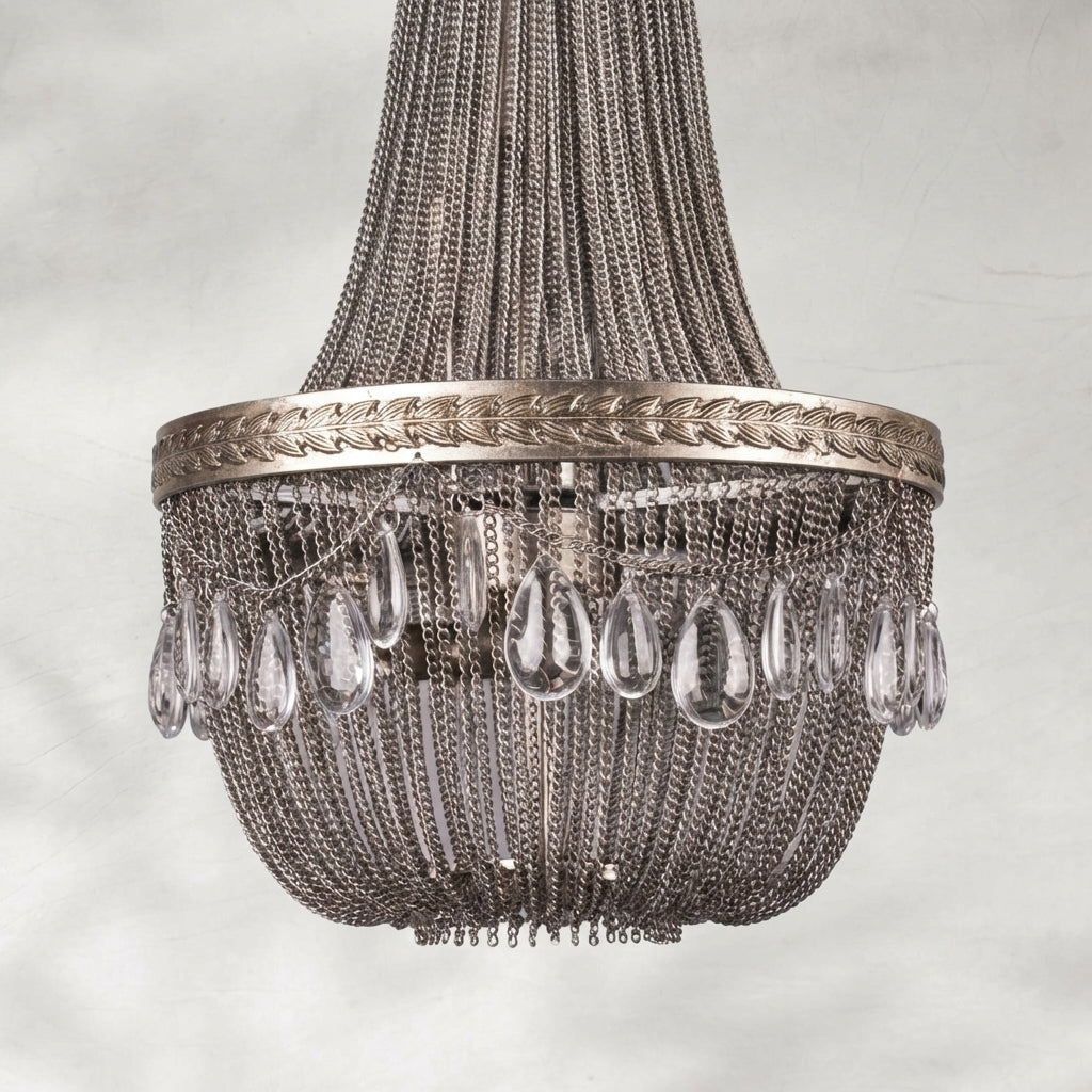 Riviko Grand Lumina Metal and Crystal Chandelier - Background Shot