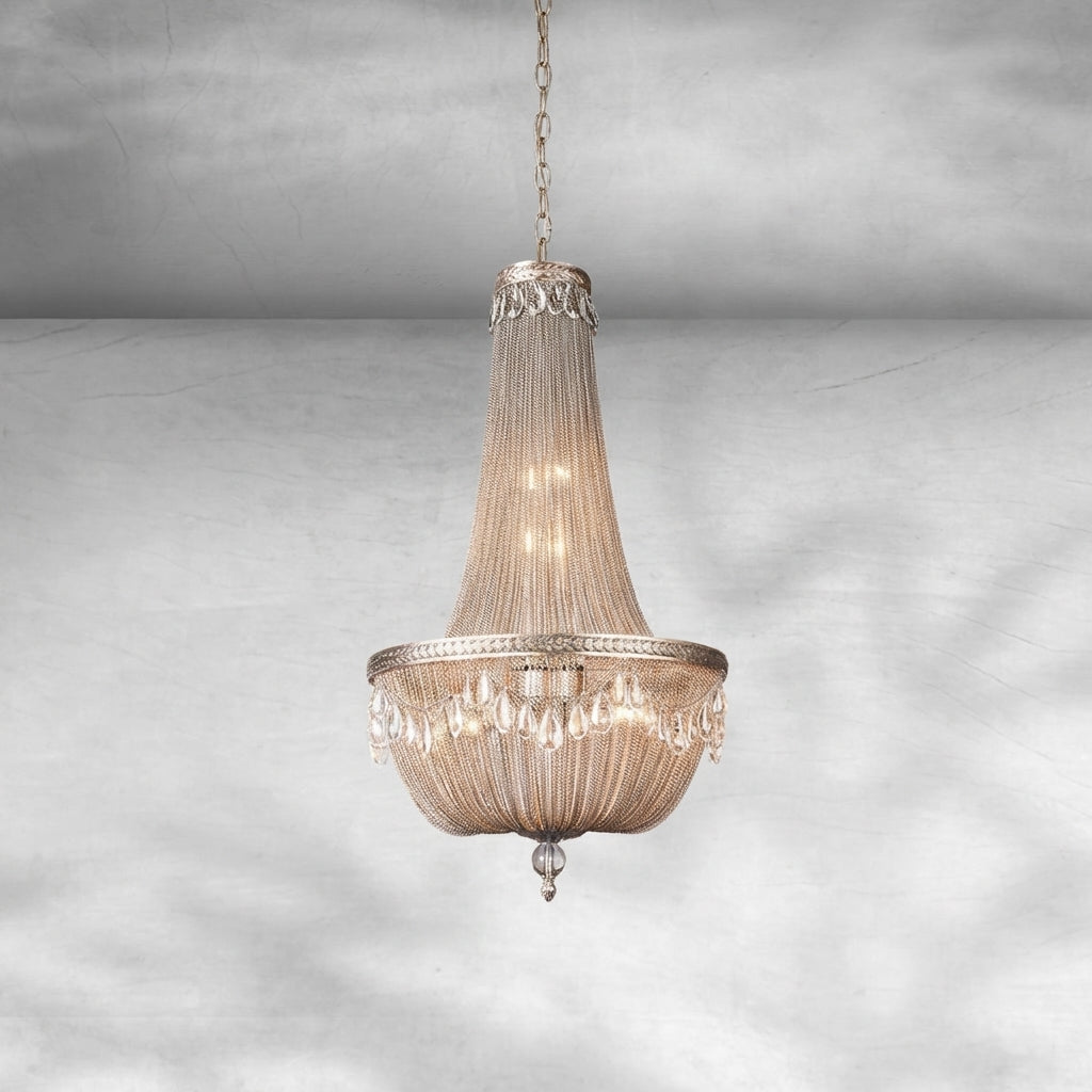 Riviko Grand Lumina Metal and Crystal Chandelier - Background Shot