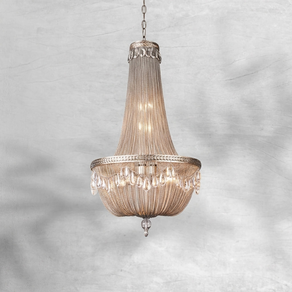 Riviko Grand Lumina Metal and Crystal Chandelier - Background Shot