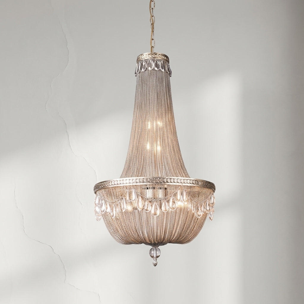 Riviko Oversize Modern Metal Art Luxury Crystal Chandelier for Duplex Hall/Staircase/Villa/Foyer - Studio Shot