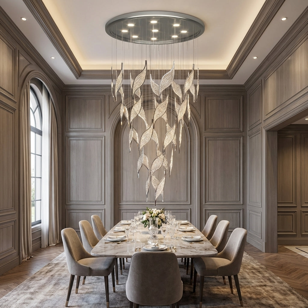 Riviko Opulent Canopy Tiered Crystal Chandelier - Studio Shot