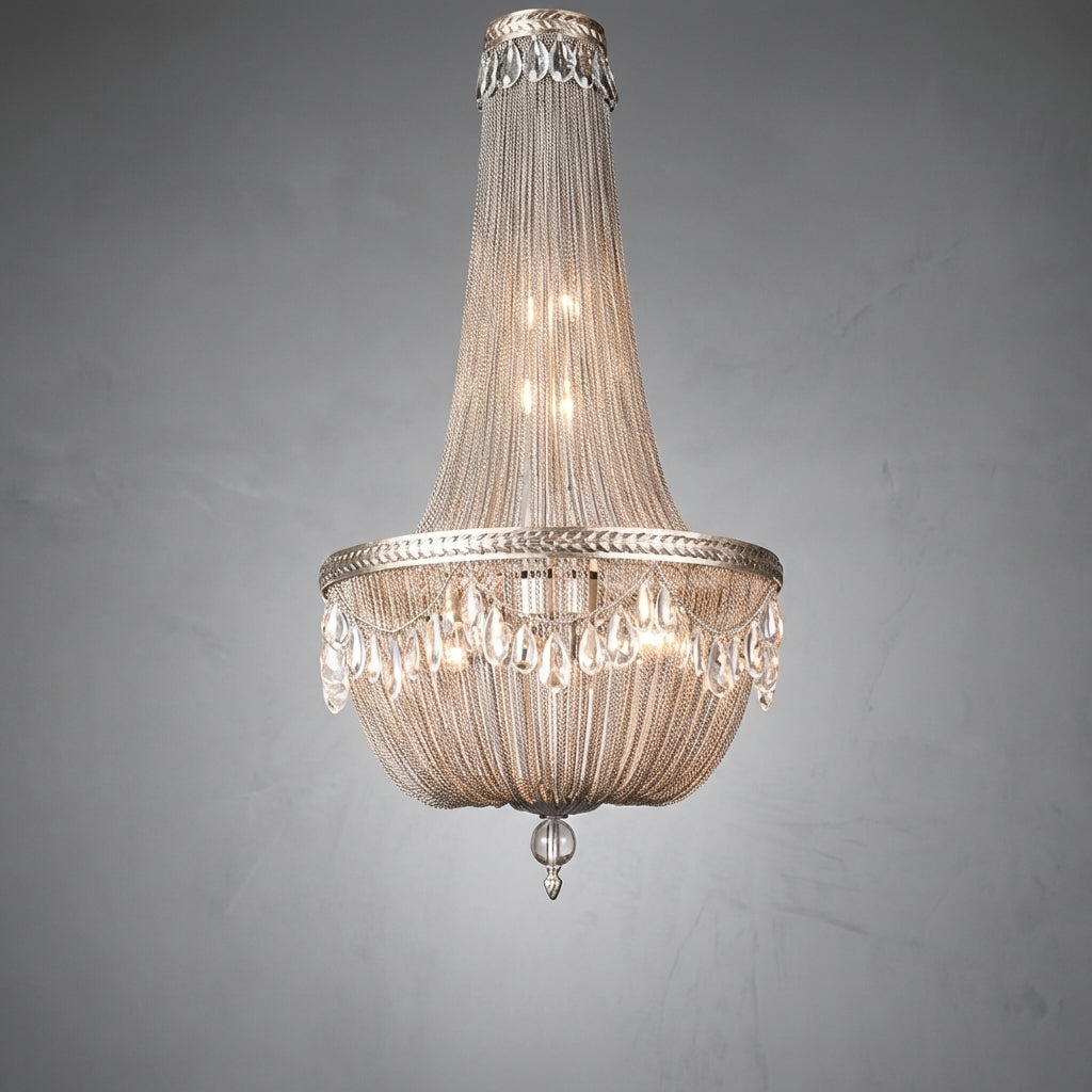 Riviko Oversize Modern Metal Art Luxury Crystal Chandelier for Duplex Hall/Staircase/Villa/Foyer - Studio Shot