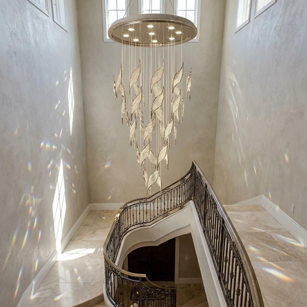 Riviko Opulent Canopy Tiered Crystal Chandelier - Scene