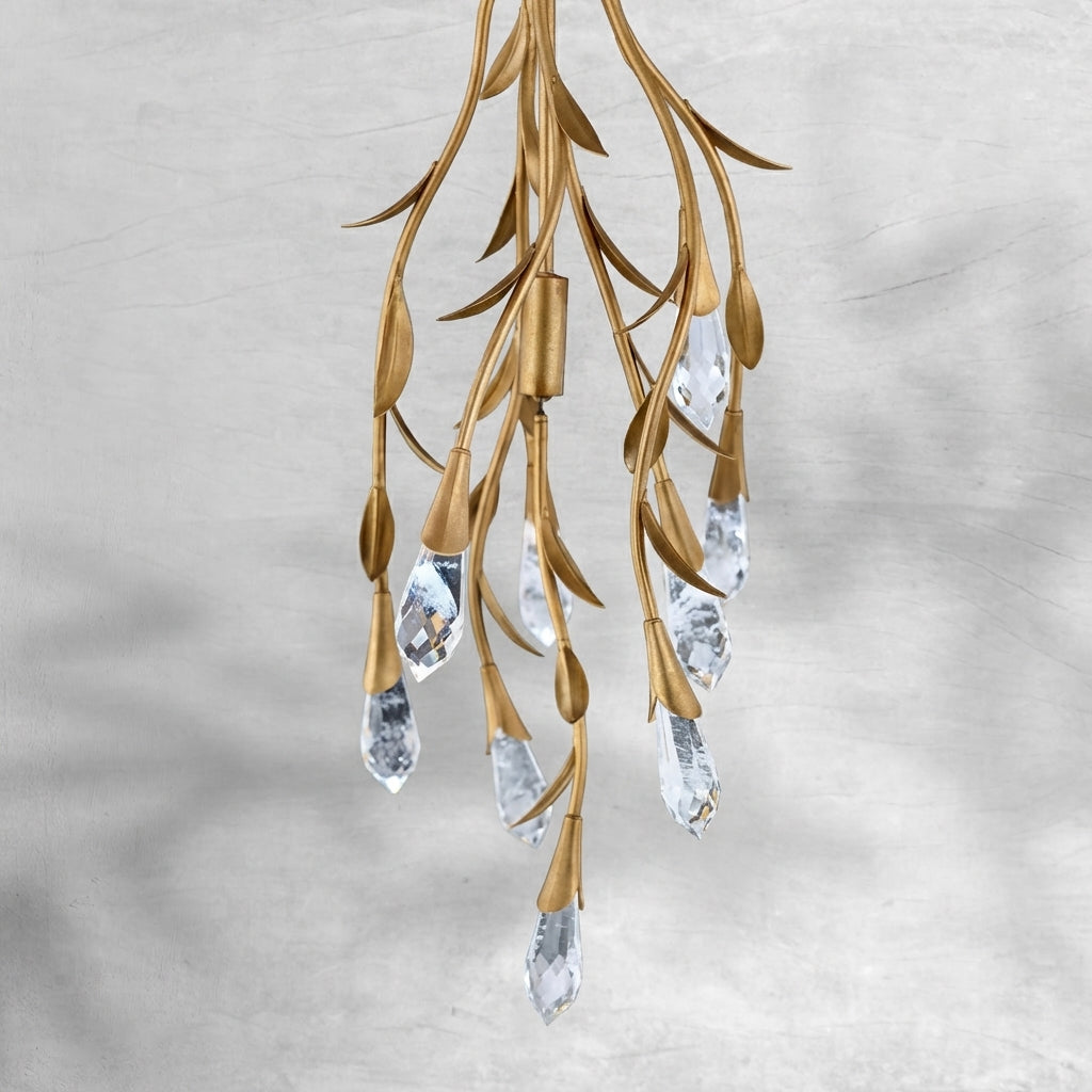 Riviko Veridian Bloom Floating Crystal Chandelier - Background Shot