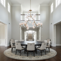 Riviko Modern Chandelier with Irregular Glass Lampshades and Brass Branches - Studio Shot