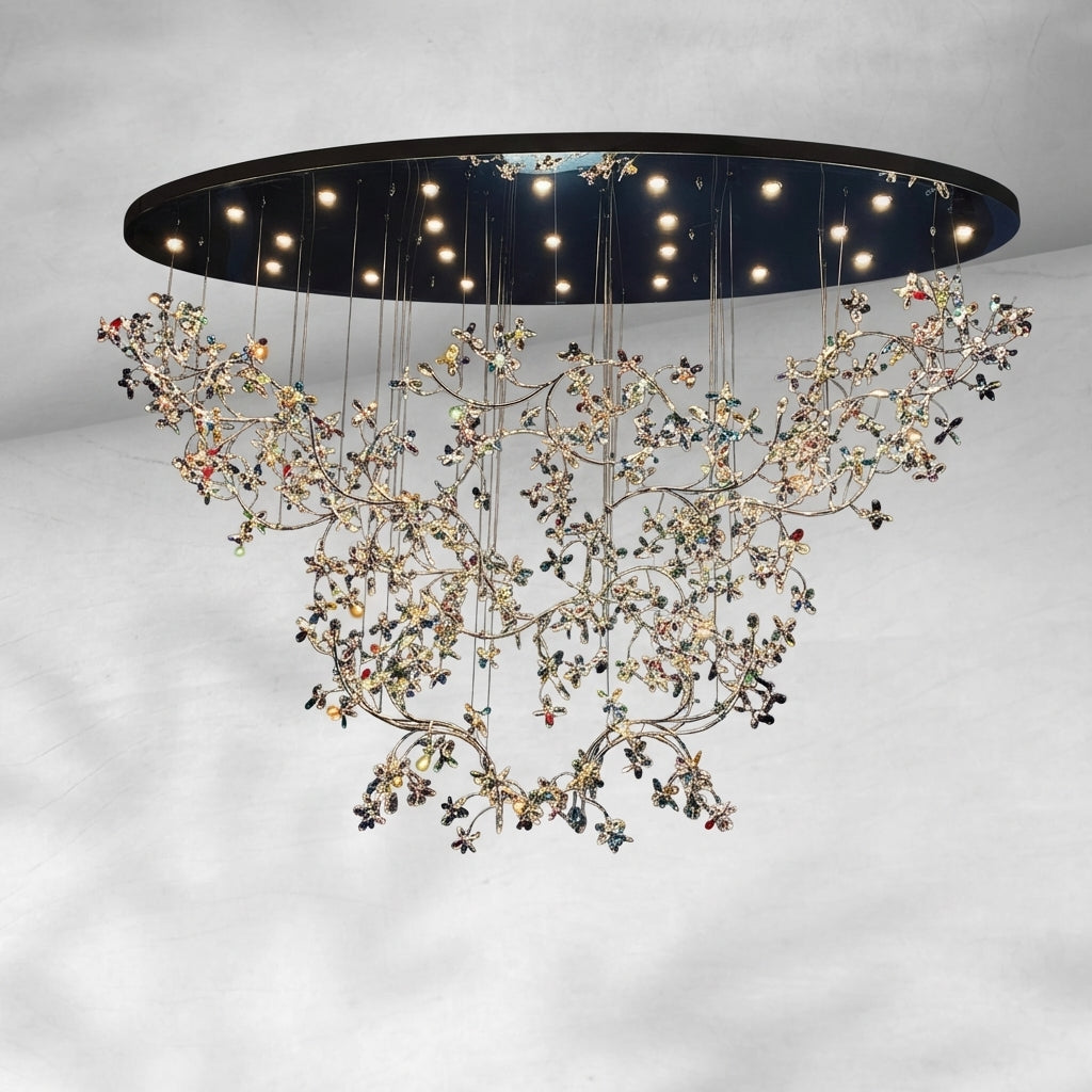 Riviko Opulent Bloom Crystal Branch Chandelier - Background Shot