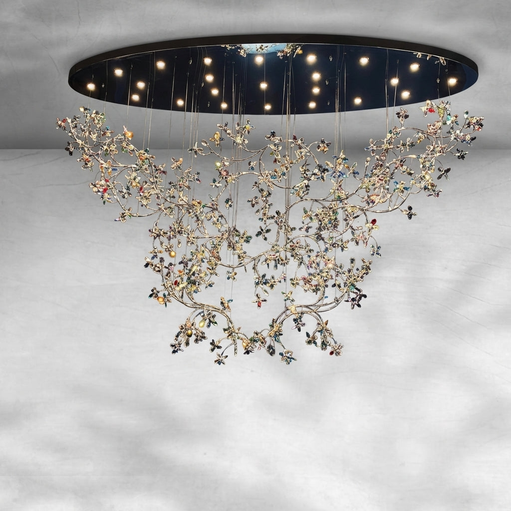 Riviko Opulent Bloom Crystal Branch Chandelier - Background Shot