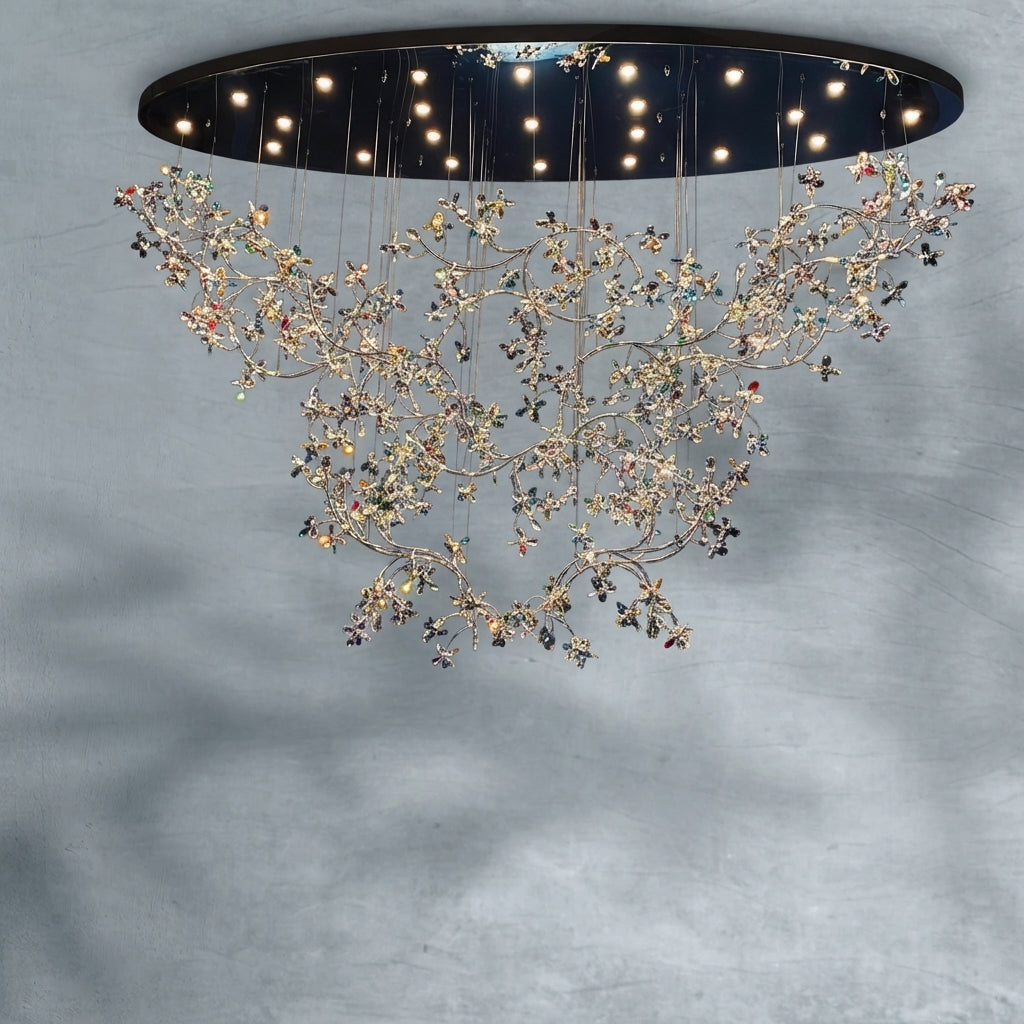 Riviko Opulent Bloom Crystal Branch Chandelier - Background Shot