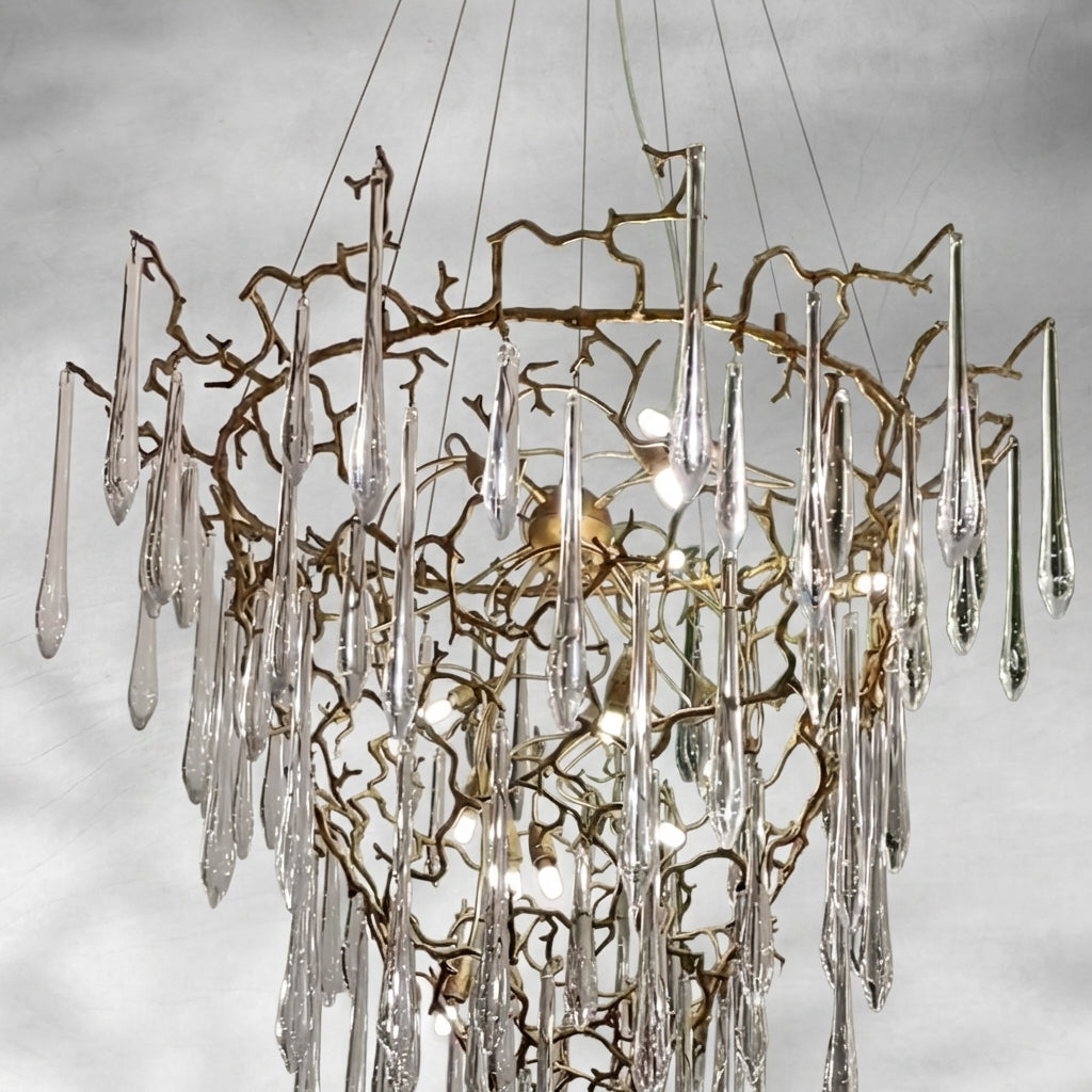 Riviko Veridian Branch Crystal Chandelier - Background Shot
