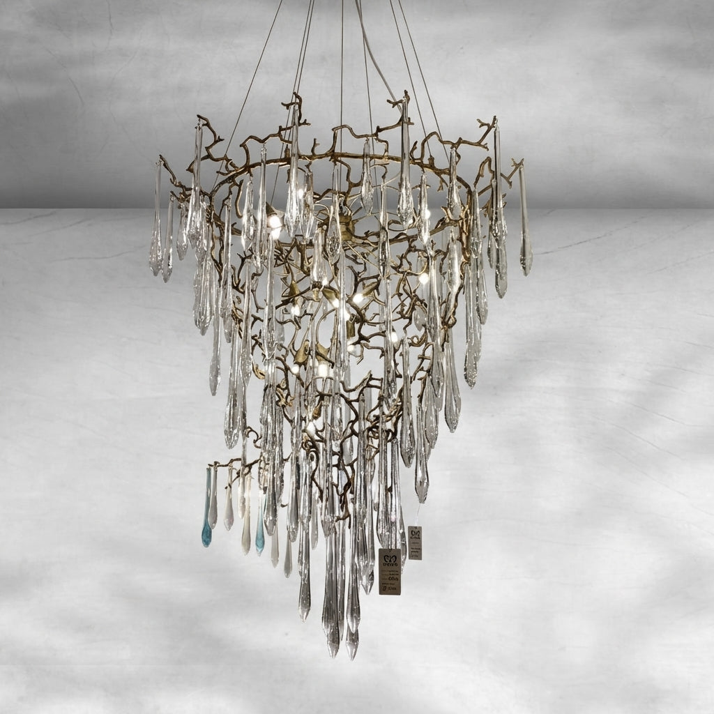 Riviko Veridian Branch Crystal Chandelier - Background Shot