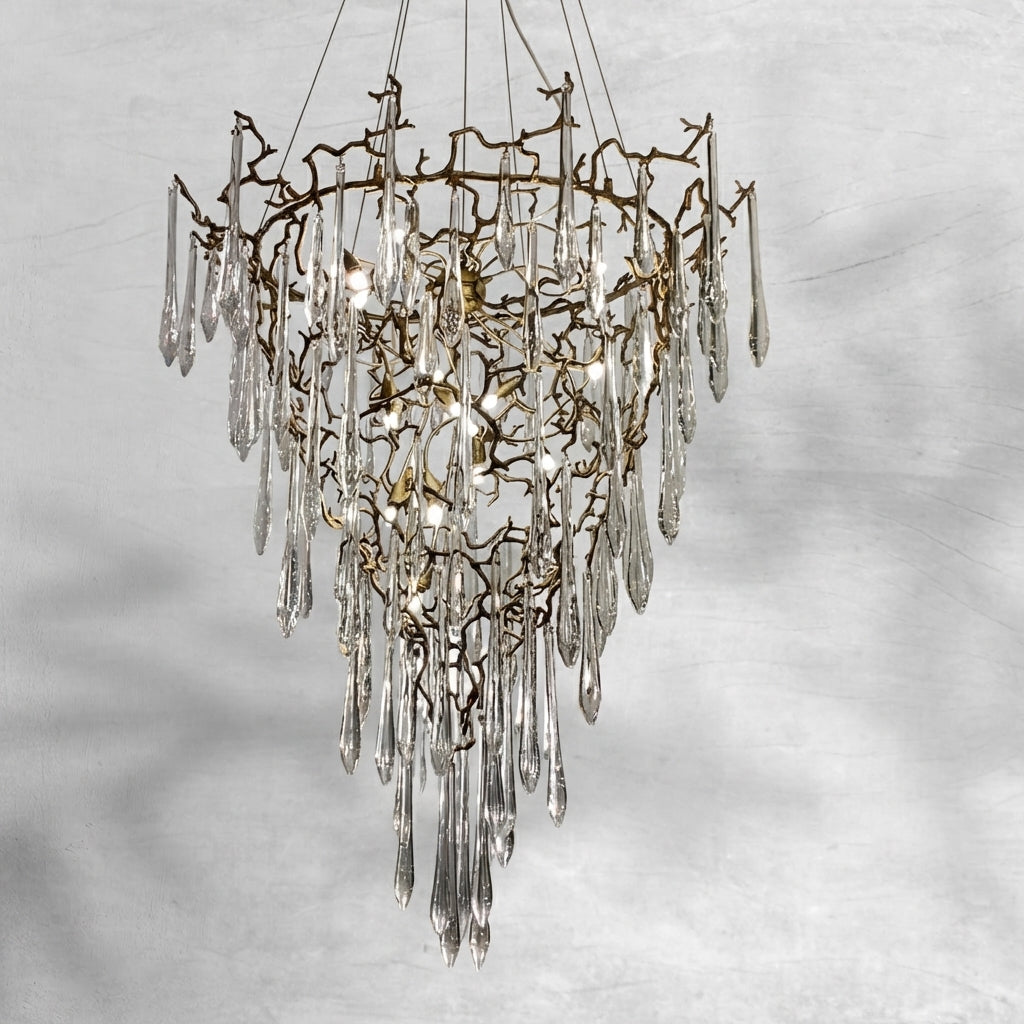 Riviko Veridian Branch Crystal Chandelier - Background Shot