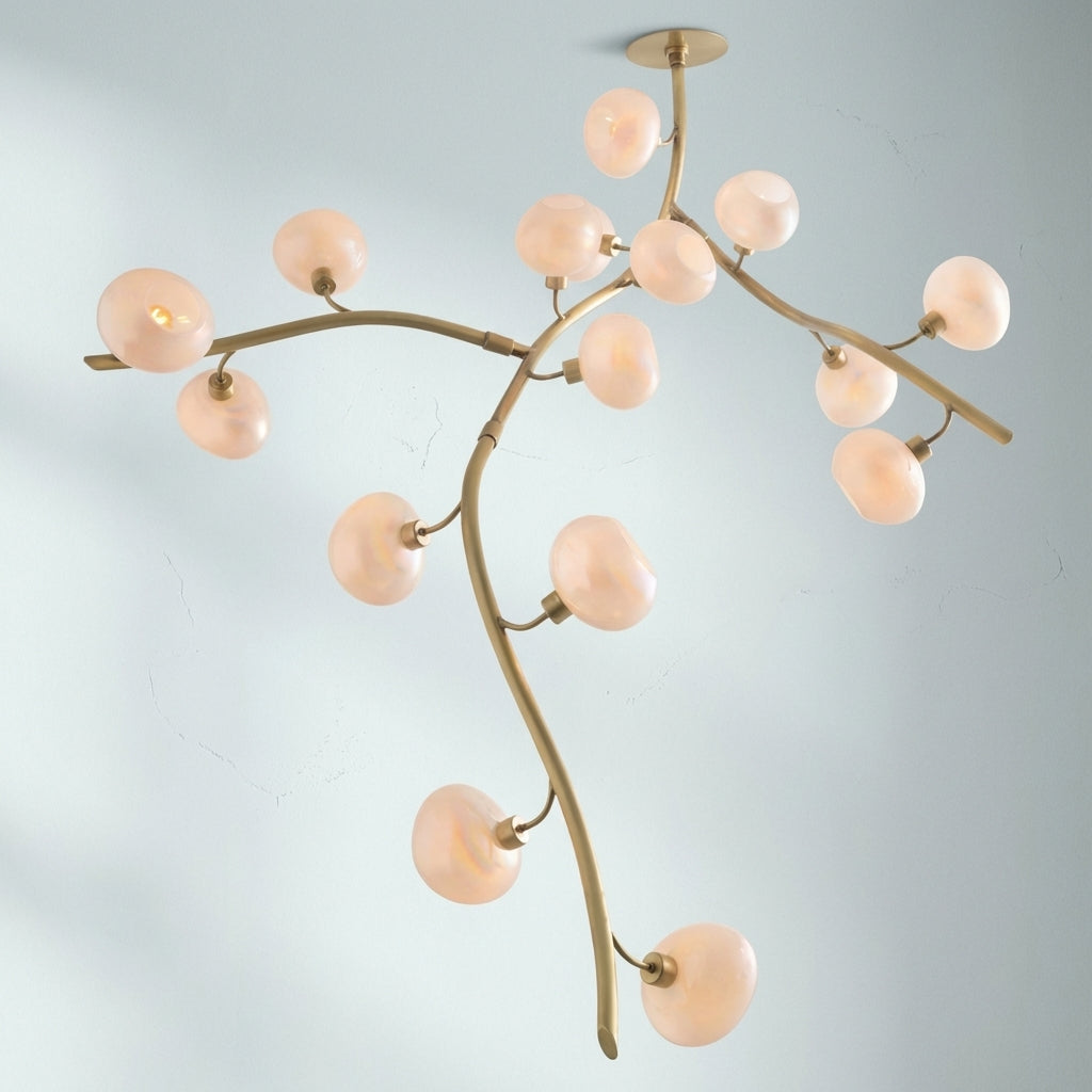 Riviko Modern Vertical Branches Glass Globe Chandelier - Studio Shot