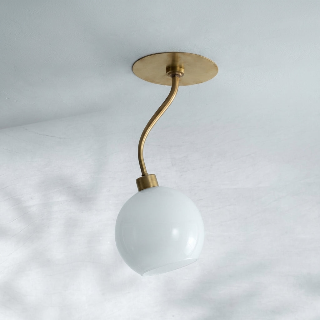 Riviko Veridian Branch Brass Chandelier with Artisan Glass - Background Shot