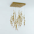 Riviko Modern Luxury Floating Branches Floral Crystal Chandelier with Square Canopy for High-ceiling - Studio Shot