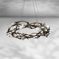 Riviko Gilded Bloom Linear/Round Crystal Chandelier - Background Shot