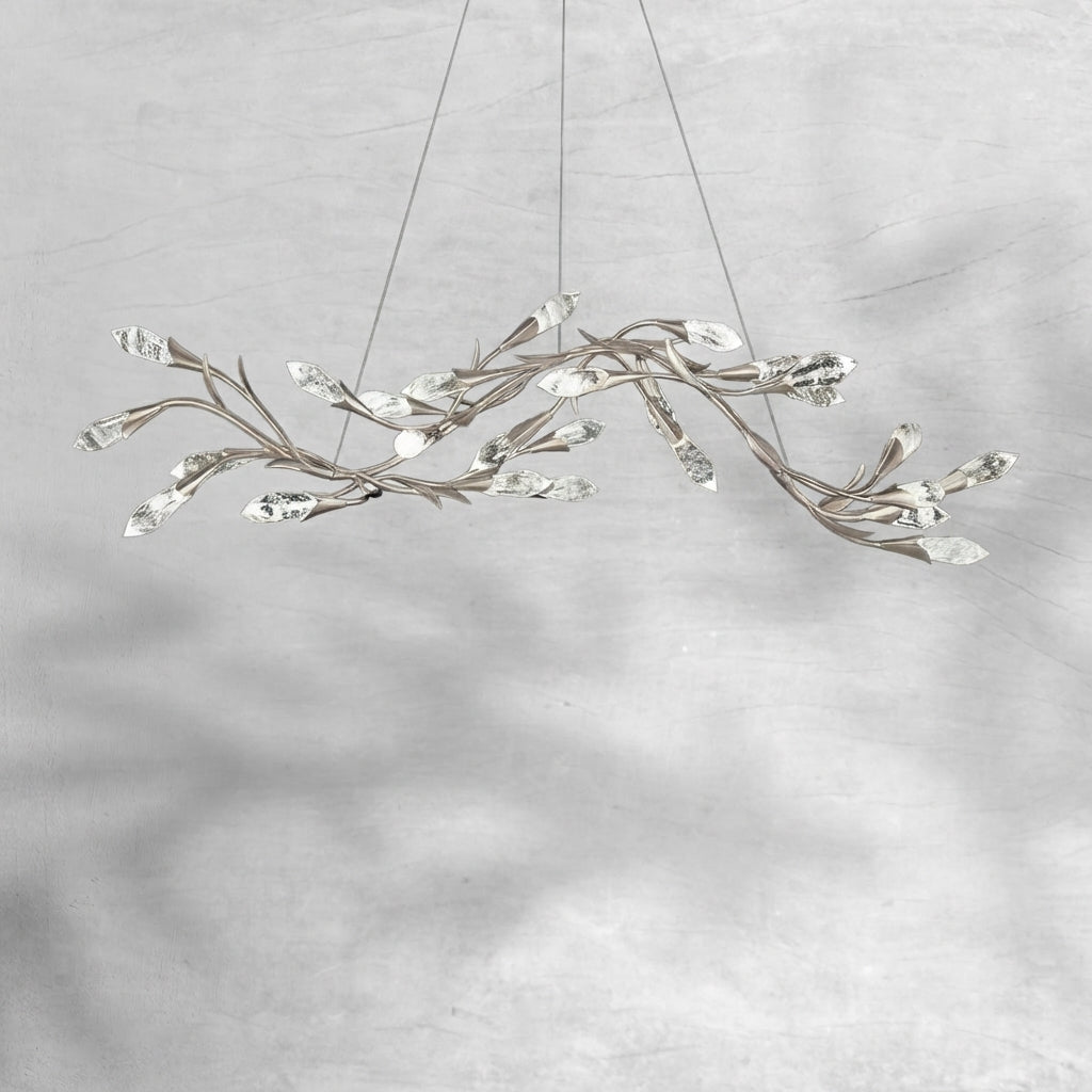 Riviko Gilded Bloom Linear/Round Crystal Chandelier - Background Shot