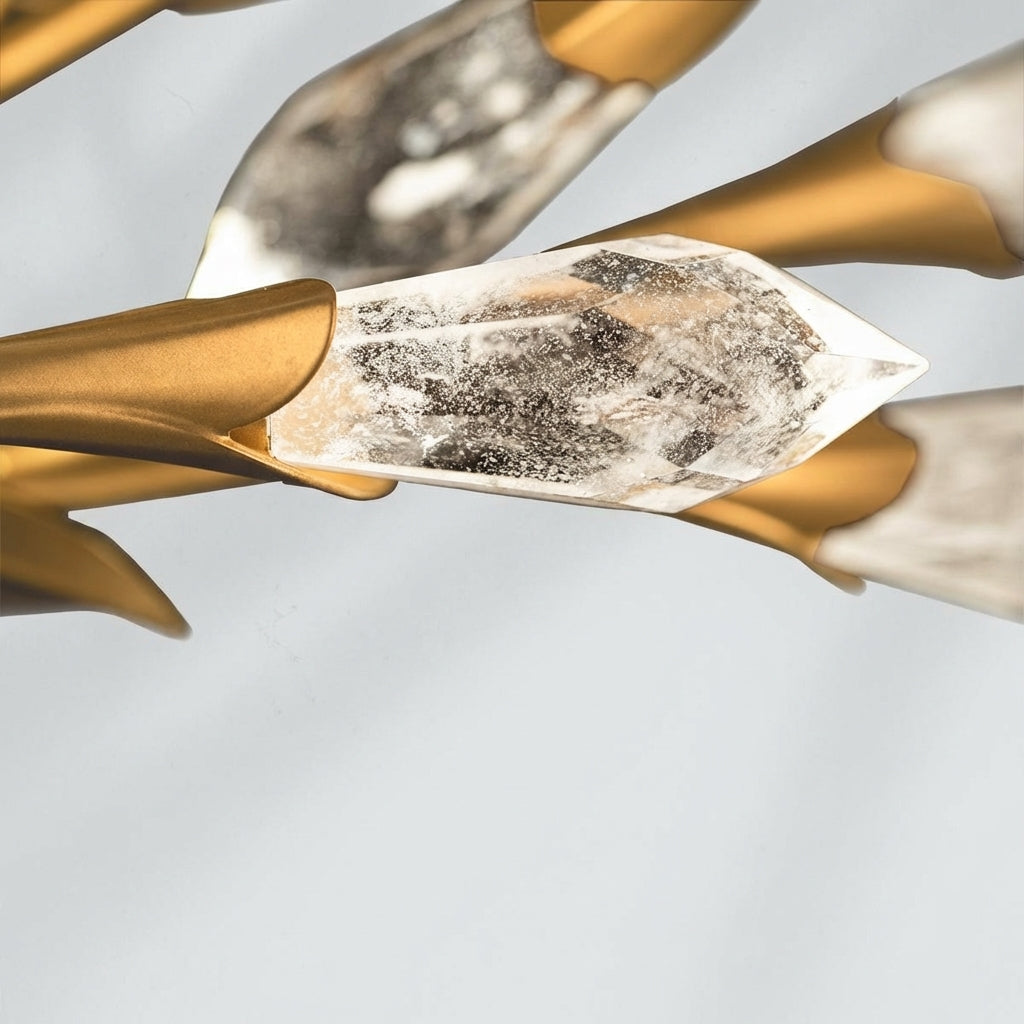 Riviko Modern Linear/Round Floral Branches Crystal Chandelier - Studio Shot