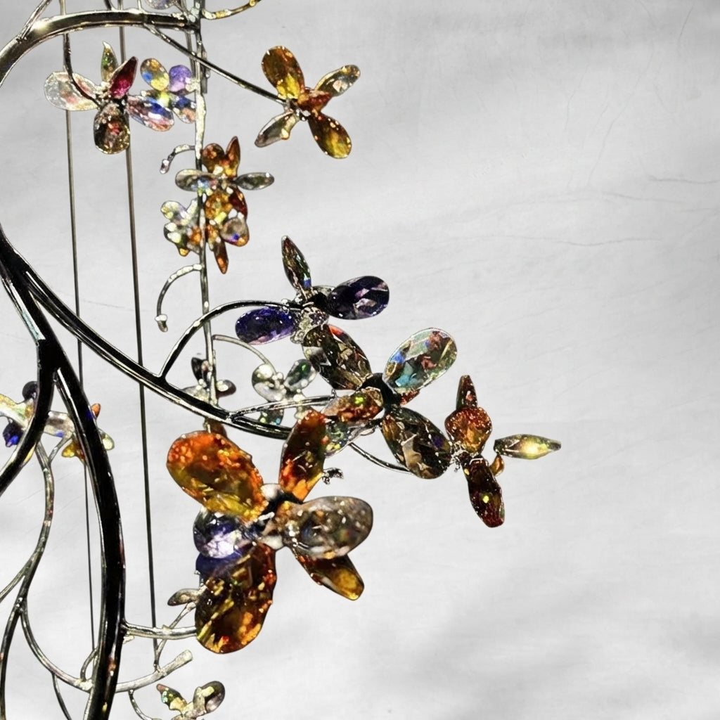 Riviko Veridian Bloom Crystal Chandelier - Background Shot