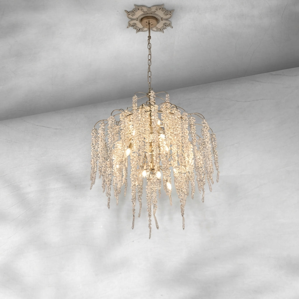 Riviko Blossom Cascade Silver Branch Chandelier - Background Shot